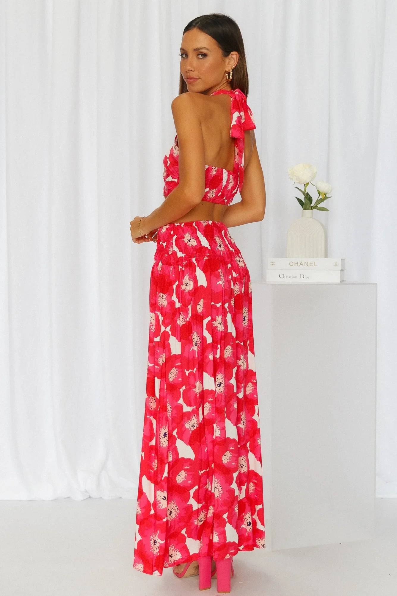 Swipe Next Maxi Skirt Red